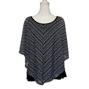 Apt. 9 Women Top Medium Blue Poncho Over Tank